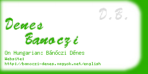 denes banoczi business card