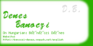 denes banoczi business card